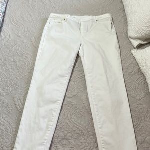 Talbots slim ankle white jeans size 14